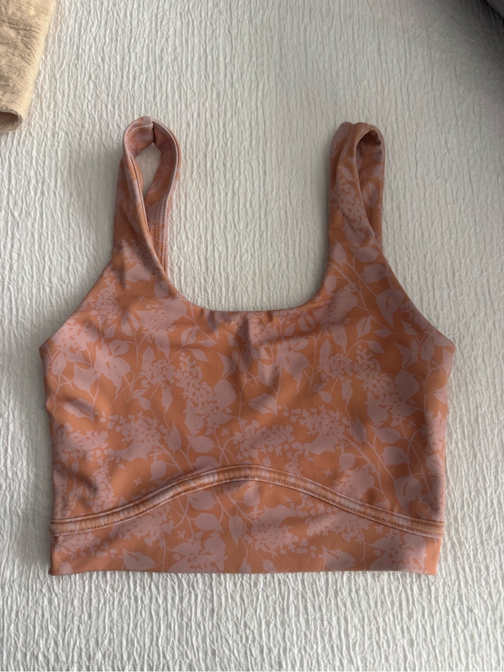 Floral Sports Bra - Peach Pink